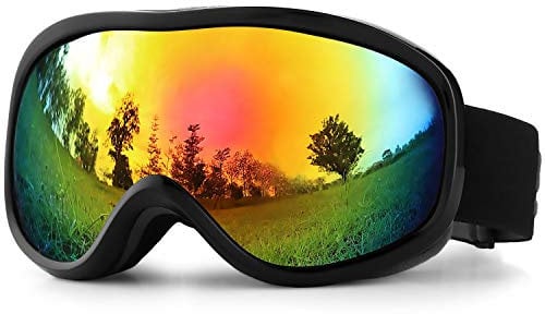 SPOSUNE Ski Goggles 100% UV400 Protection Skiing Goggle with Anti-Fog Spherical Dual Lens,OTG Snow Snowboard Goggles for Men Women Youth,Helmet Compatible Windproof Impact Resistant