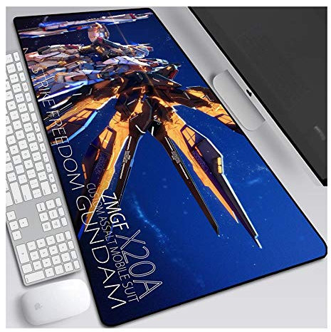 Mouse Mat Gundam Warrior 800x300mm Anime Mouse Pad, keyboard mouse mats, Extended XXL Large Professional Gaming Mouse Mat with 3mm-Thick Rubber Base, for Computer PC, H