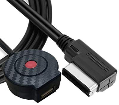 AMI MMI Adaptateur auxiliaire Bluetooth, Interface de Musique, câble AUX Compatible avec Mercedes Benz- C E A B G SLK CLS GLK SL Classe 2011-14 avec COMAND-APS NTG4.5
