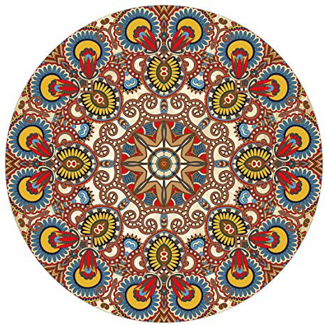 Runde Tapete selbstklebend - Farbiges Mandala 50x50cm