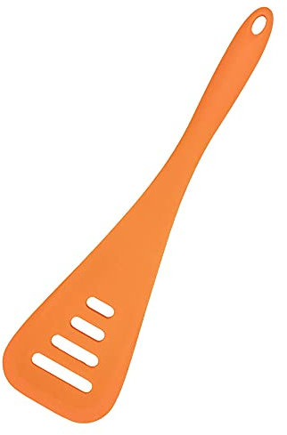 Gundel - Espátula de silicona con forma de triángulo, pequeña, resistente al calor, flexible, color naranja