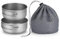 Tentock Titan Topf Pfannen Set mit Klappgriff Outdoor Kochgeschirr Set Ultraleicht Camping Titan Schüsseln für Wandern Picknick (500ml + 600ml) (500ml + 600ml)