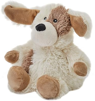 Warmies Peluche pour chiot junior au micro-ondes, peluche lestée légèrement parfumée à la lavande française séchée pour soulager l'anxiété et le stress, sac de blé lavable au micro-ondes