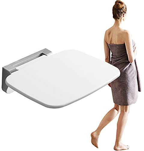 XUXUXUU Duschstuhl, Duschhocker für Senioren Behindert, Duschsitz Klappbar Duschsitze Wandmontage Badhocker Weiss rutschfest Badewannenhocker, Belastung: 200kg