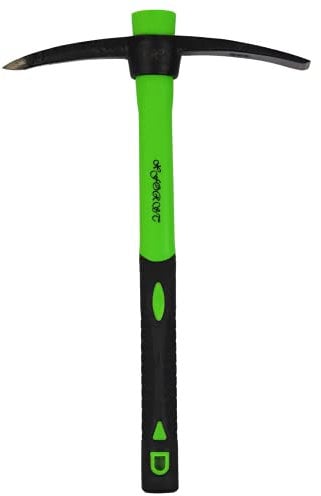 Xforst Piccone, Alcotana Pala-Pico, Martellina manico fibra. Piccone compatto da giardino per campeggio o metal detector, con manico in fibra di vetro resistente e testa in acciaio forgiato. X-PF400