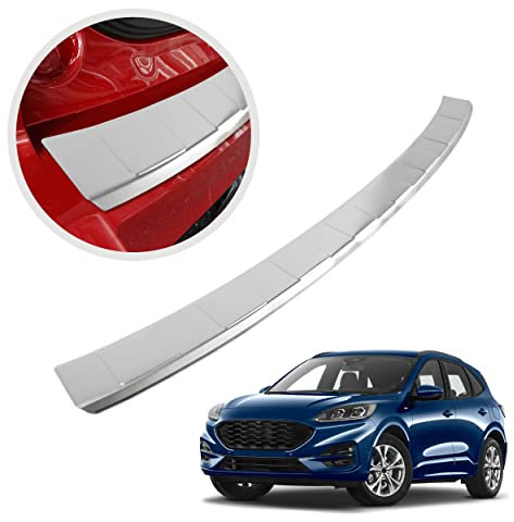 CHROMEMASTER | Ladekantenschutz Stoßstangenschutz | Kompatibel mit Ford Kuga 3 ST line/Hybrid 09.2019+ ; Gebürsteter Edelstahl, Silber Matt; Unsere Lackschutzleiste Sichert den Heckstoßfänger