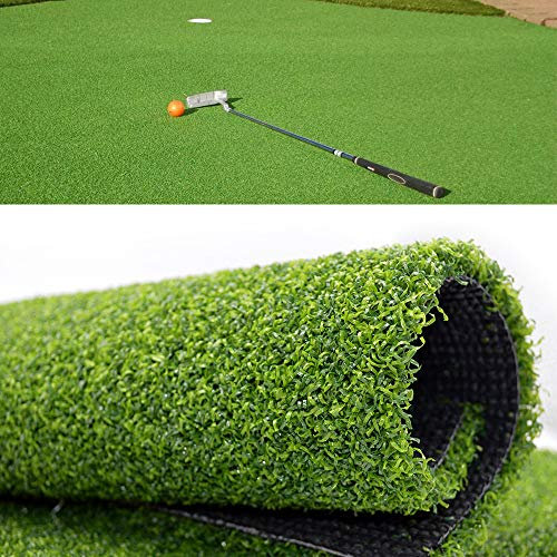 Griclner Golf-Putting-Matte, 1,5 m x 2,4 m, Kunstrasen, grün, für drinnen und draußen, Übungsmatte