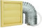 VENTS Cooker Hood Duct Vent Kit, 125mm (4-inch) Diameter. Cotswold Stone Louvered Grille, 2 Jubilee Clips, 3 Meters Semi-Rigid Metal Aluminium Ducting