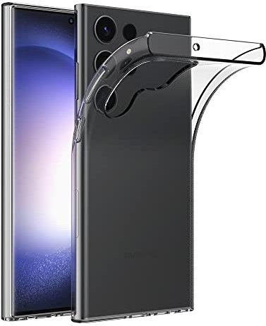 AICEK Compatible avec Samsung Galaxy S23 Ultra Coque, Transparente Silicone Etui pour Samsung S23 Ultra Coque Housse Bumper Clear Case