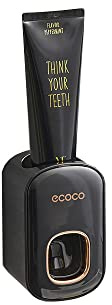 MEIJMJIA-MH wall-mounted toothpaste dispenser Automatic Squeezer Toothpaste Dispenser-Waterproof and dust free (Black)