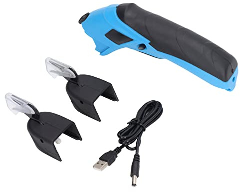 Elektrischer Schere Hochleistungselektroschere mit 2 Klingen USB-ladbare Scherwerkzeug für Schneiden Herstellen und Schönheitspflege Papier Pappe Teppich Leder