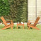 Hommdiy Deckchair Adirondack Stuhl 3-TLG. Garten-Lounge-Set Adirondack Massivholz Akazie Akazien-Massivholz