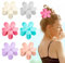 6 Stück Matte Blume Haarspangen, Blütenform Rutschfest Haarspangen Kunststoff, Frauen Mädchen Haarspangen Rutschfest Haarkralle Blütenblatt, Große Kralle Clips für Frauen dick/dünnHaar, 6 Colors