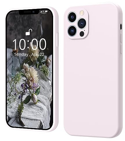 ElestBela für iPhone 12 Pro Max Hülle Silikon Case, Handyhülle für iPhone 12 Pro Max Ultra Dünn Slim mit Microfiber, Kratzfeste Rundumschutz Case Schutzhülle Hülle Hell Rosa