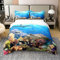Bettbezug Meeresschildkröte, 100% Baumwolle Bettwäsche-Set, Hai, Meerestiere, Fische, Regenbogenschildkröte, Koralle, Heimtextilien, 220 x 240 cm
