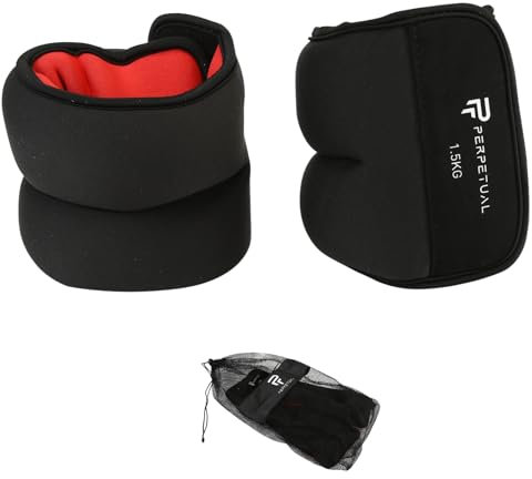 PERPETUAL® Pesas Ajustables para Tobillos y Muñecas - 2 unidades - Pesos: 1KG 2KG 3KG 4KG - Tobilleras y Muñequeras Lastradas con Peso - Hombre y Mujer - Entrenamiento Fuerza - Fitness - Recuperación