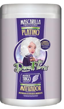 Mascarilla Matizadora Violeta Dona Flora – Neutraliza Tonos Amarillos y Naranjas – Hidratación Intensa – Ideal para Cabellos Rubios, Grises o Decolorados – Efecto Platino – 1 kg