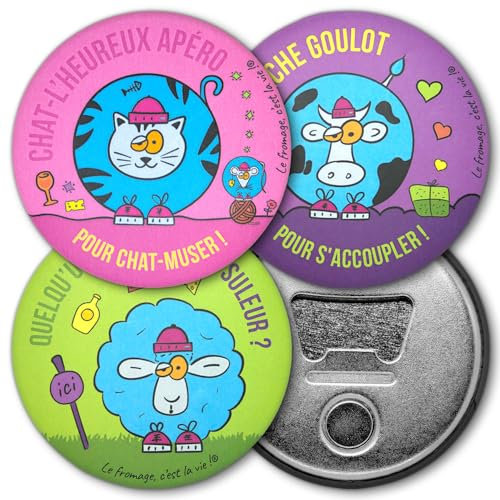 3 décapsuleurs – Chat L’heureux Apéro – Brebis Quelqu’un a vu ? - Vache Cherche Goulot