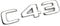 ABS Chrom Schwarz C 43 Logo C43 Emblem Buchstaben Kofferraum Abzeichen Aufkleber kompatibel mit Mercedes Benz C43 AMG W204 W205 Aufkleber Zubehör (Color : Chrome)
