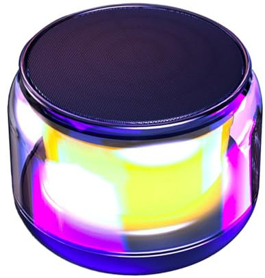 ulafbwur Mini Speaker Portable Surround Sound LED RGB Outdoor HiFi Stereo Subwoofer for Desktop Bluetooth Speakers Wireless