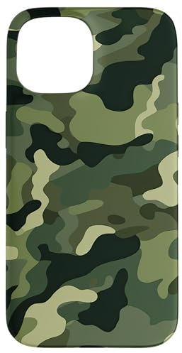 Hülle für iPhone 15 Militär Camouflage Tarnmuster Grünes Camo Muster