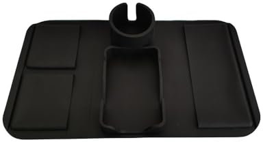 Living Sofatablett, Arm Couch Caddy,CouchCoaster, der ultimative Getränkehalter in Einheitsgröße, Tiefschwarz、grau (Tiefschwarz)