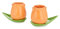 Balvi Set Tazas café Tulip Color Naranja/Verde 2 Tazas con Forma de tulipán y 2 Platos con Forma de h