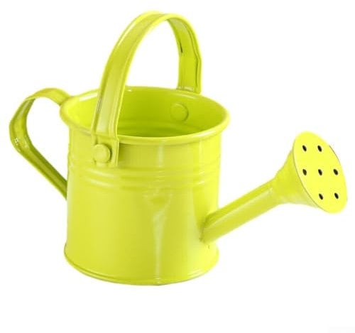 Regadera de metal con asa para plantas de interior y exterior (verde claro)