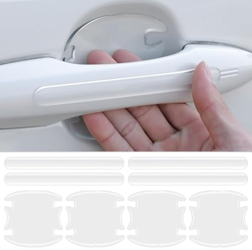 MOIKOTLR 8 Stück Autotür Griffe Aufkleber, für VW Taigo/VW Tiguan/VW Golf 8/VW T-ROC/VW Golf 7/VW Polo Autotür Griffe Schutz, Auto Türgriff Schutzfolie,A