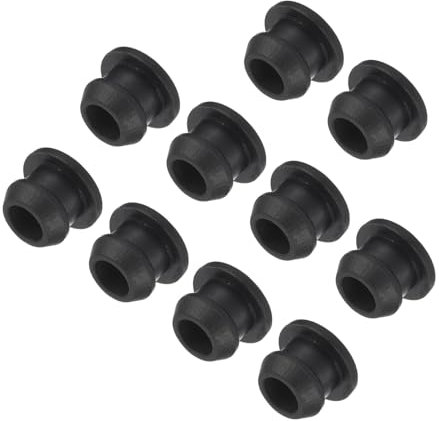 QUARKZMAN Bouchon de Trou Silicone à Verrouillage à Pression 10 Pcs 8mm de Diamètre Cache Trou Rond de Panneau Caoutchouc pour Cloisons Caoutchouc Cuisine, Bouchons d'Étanchéité, Noir