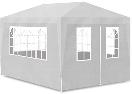 Homgoday Tonnelle de fête blanche 3 x 4 m pour extérieur pergolas de jardin Tentes pour fêtes pour extérieur, jardin, terrasses