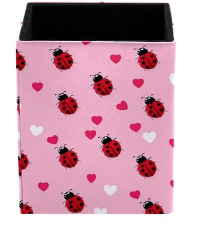 Anna Cowper Pot à crayons mignon coccinelle pour pinceaux de maquillage - Rangement pour bureau, bureau, papeterie, etc