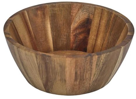 HOME DECO FACTORY, KA0337, Ciotola in Acacia 16 cm, insalatiera e Ciotola Versatili, Design Elegante e Naturale, Ideale per insalate e Frutta, Facile Manutenzione, Marrone