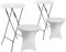 Pack 2 Mesas Altas Plegables Redondas Blancas con Funda 61x105cm 7house