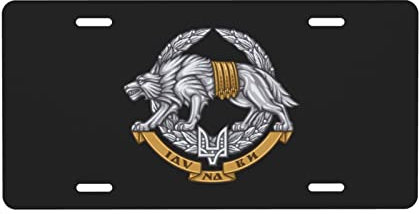 Nummernschild der Spezialeinsatzkräfte (Ukraine), 15,2 x 30,5 cm, Autoschild zur Dekoration vorne aus Aluminiummetall für Auto, LKW oder SUV