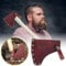 Robust Leather Axe Headgear for Outdoor Work with Belt Loops, Axe Guard Guh740 (Red, 13 x 14 cm)