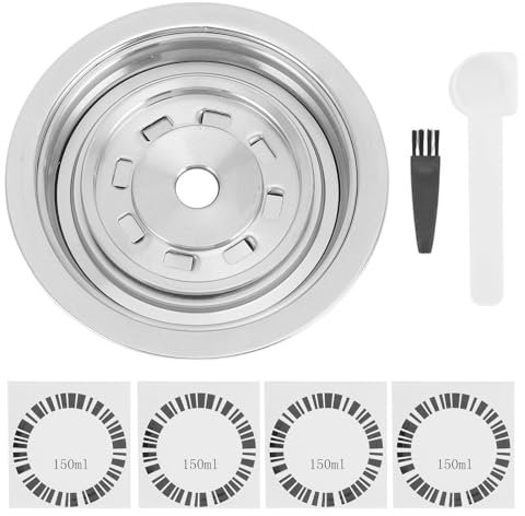 Adattatore per Cialde di caffè Riutilizzabili Compatibile con V, Adattatore per Capsule di caffè in Acciaio Inossidabile con Adesivi Cucchiaio Pennello Convertitore per Cialde di