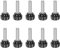 KINHARD 10 Stück Rändelschraube M5 × 15mm Schrauben mit Drehknopf, Rundkopf Griffschrauben, Kopfdurchmesser 14 mm, Schwarze Rändelschrauben, für Möbel und Instrumente