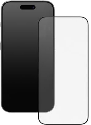 RhinoShield Protection d'écran en verre trempé 9H compatible avec [iPhone 15 Pro] | Haute transparence, à la lumière bleue, couverture complète, incurvée 3D, outil d'installation inclus