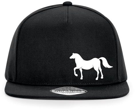 Huuraa Snapback Cappy Pferd Silhouette Geschenk Black Pferd Mode