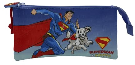 CYPBRANDS – Superman, Federmäppchen, Federmäppchen, Schulbedarf, Blaue Farbe, offizielles Produkt