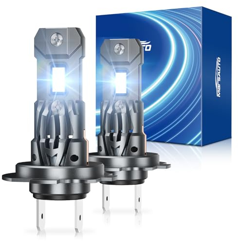 Marsauto H7 Light Bulbs, 40000LM 800% Brighter Bulbs, Real Mini Size 6000K Cool White IP68 Waterproof, Plug and Play