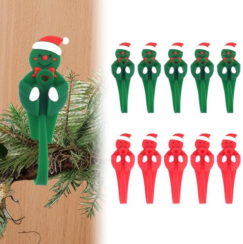 Fukaisu 20pz Ganci Ghirlande Natalizie per Mensole, Ganci Ghirlande con Cinghia Adesiva Lacci in Silicone per Ghirlandes di Caminetti Ringhiere Scale