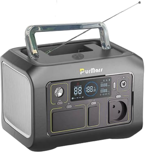 PurMars 300W tragbare Powerstation mit Bluetooth-Sprecher+FM Radio