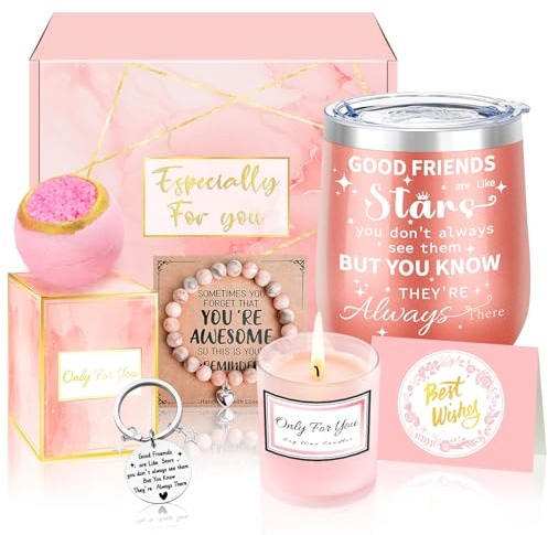 Sheinly Friendship Gifts for Women Xmas Birthday Hamper Caring Gifts for Friends Girls Best Friends Bestie Ladies12oz