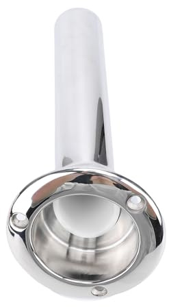 Akozon Boot Angelrute Getränkehalter Edelstahl Rutenbecherhalter 30° Rund Top Becherhalter Yacht