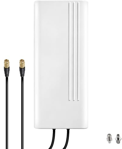 Greatzer 5G Outdoor Antenna 22dBi 4G Dual Band Antenna 600-6000MHz LTE Directional Antenna MIMO Router Signal booster External Antenna SMA / 2 * TS9, for 4G 5G Router, 2 x 10M Low Loss Cable