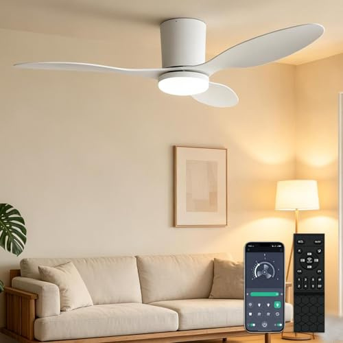 100CM Ventilateur Plafond avec Lumiere, Ventilateur Plafond Silencieux avec Telecommande 6 Vitesses Du Vent Dimmable, Moderne Plafonnier Ventilateur Moteur DC Réversible Timer pour Chambre Salon