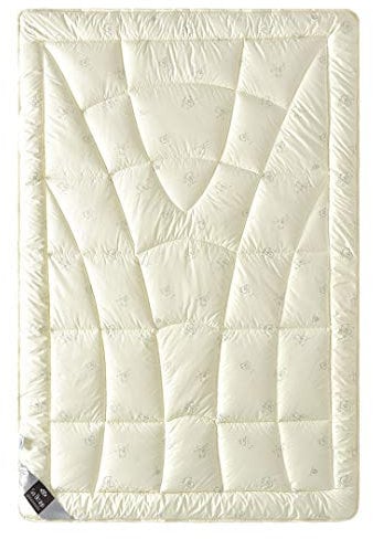 sei Design Wolle Bettdecke Wool Comfort mit feinste Schurwolle gefüllt - Winterwarm 155x220 - Bezug - weiche Mikrofaser