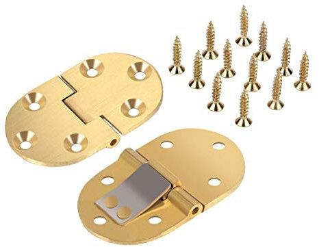 2Pcs Charnière De Plateau En Laiton Massif Arête Ronde Butler Avec Vis Satinée Pour Tables Pliantes